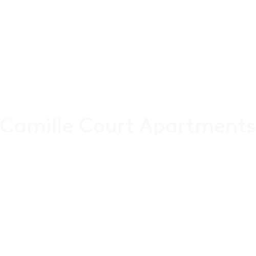The image is a black background with the text "Camille Court Apartments" written in white.